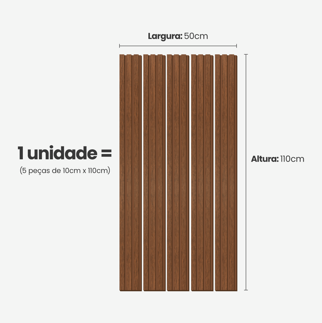 Painel Ripado Autocolante Laminado Meia Parede | Linha Madeto