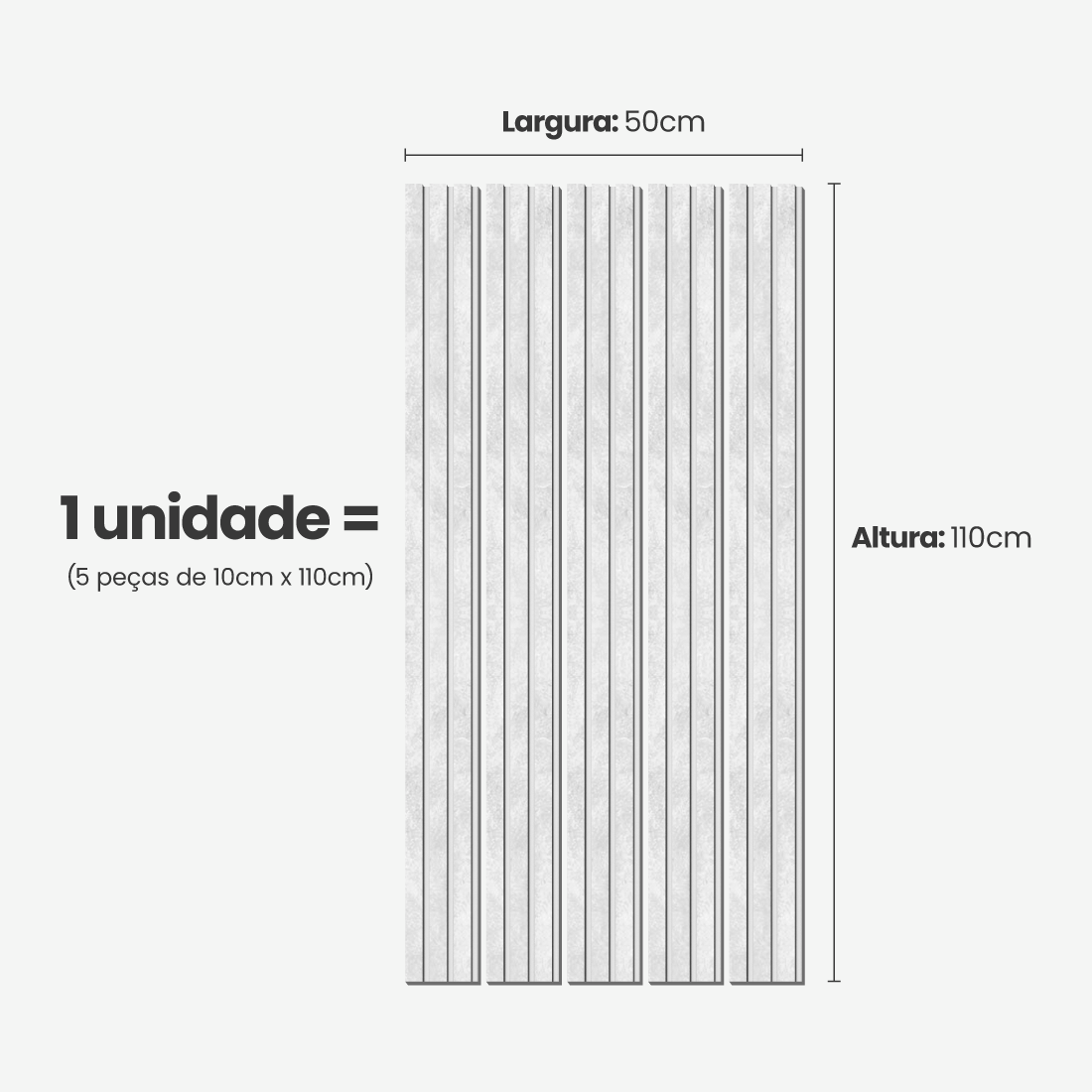 Painel Ripado Autocolante Laminado Meia Parede | Linha Urban