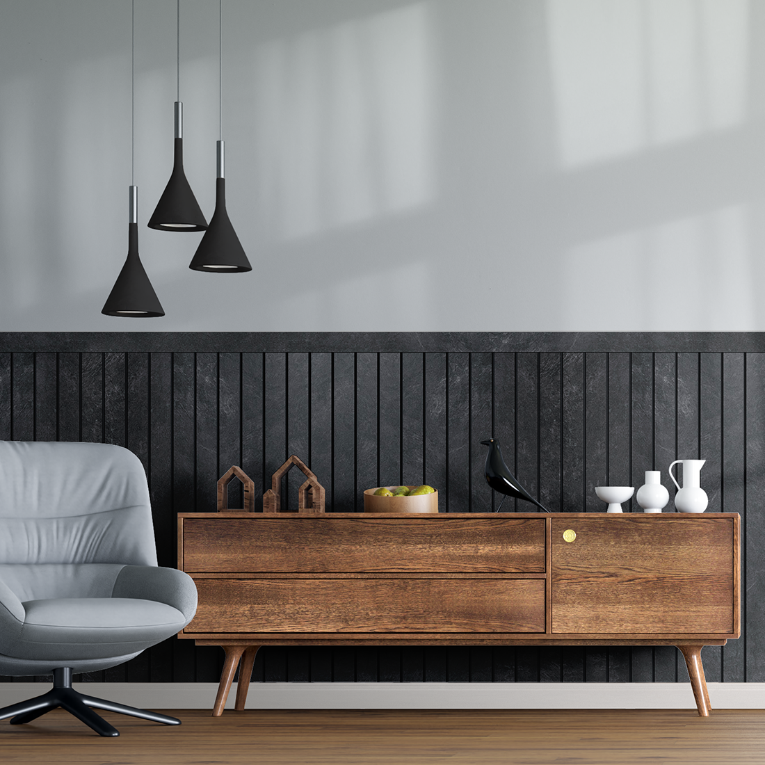 Painel Ripado Laminado Meia Parede | Linha Urban +