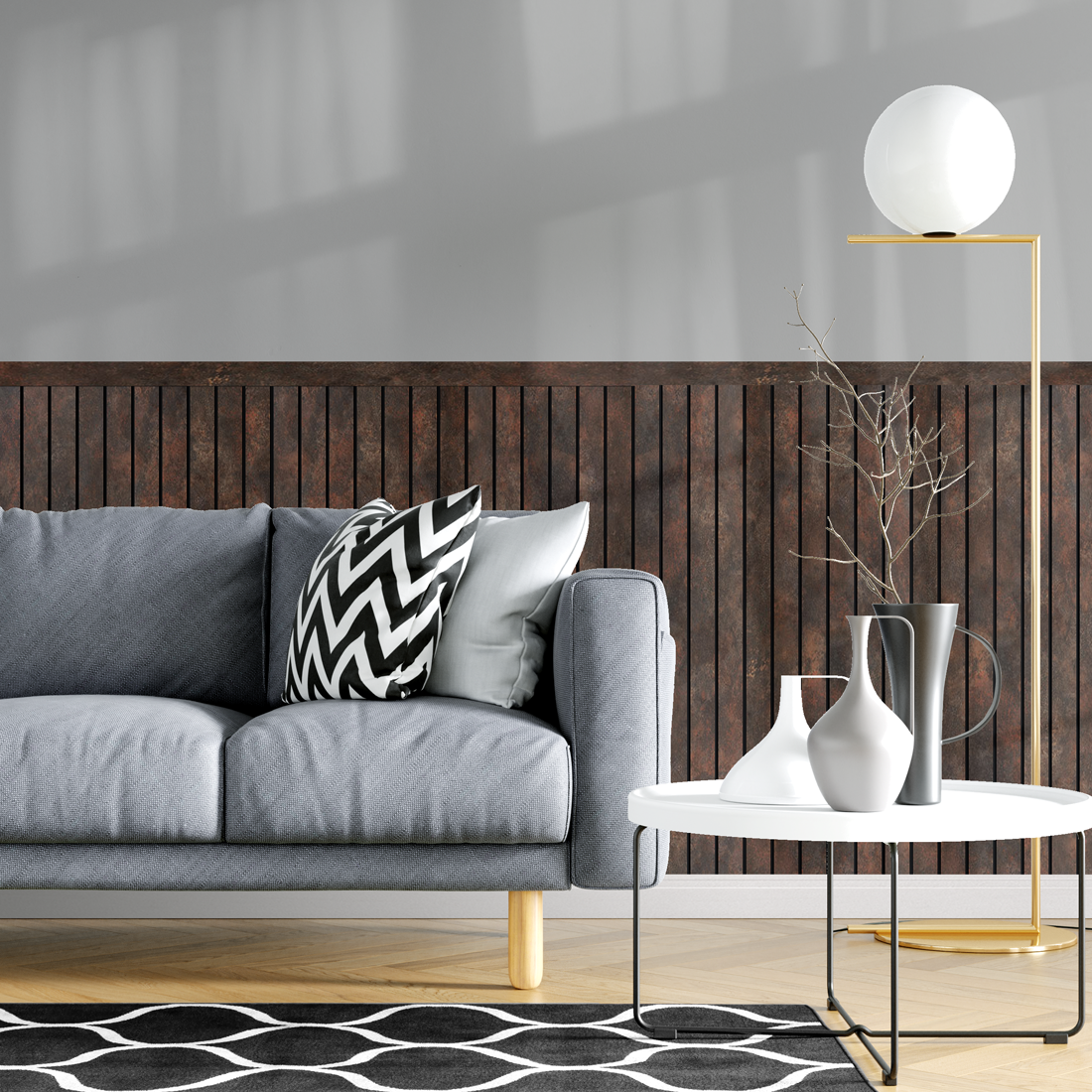 Painel Ripado Laminado Meia Parede | Linha Urban +