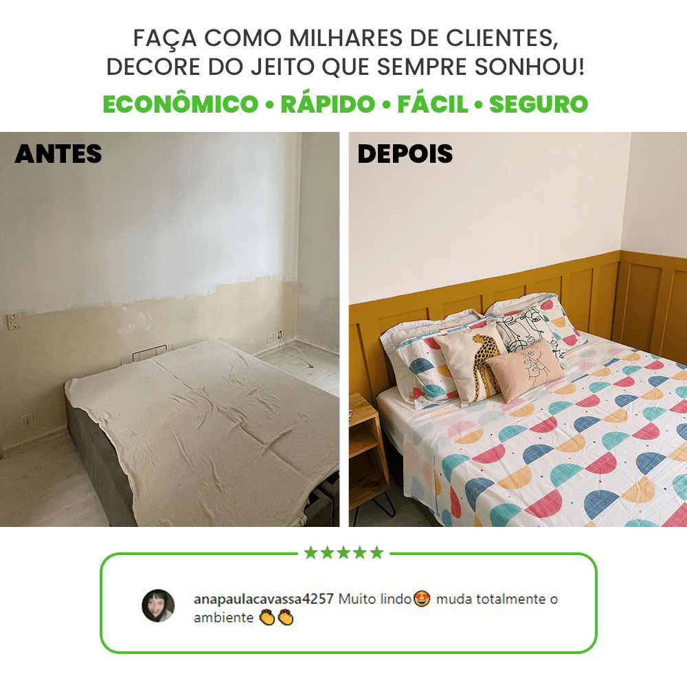 Painel Ripado de EVA Autocolante | RP43 - Meu Rodapé