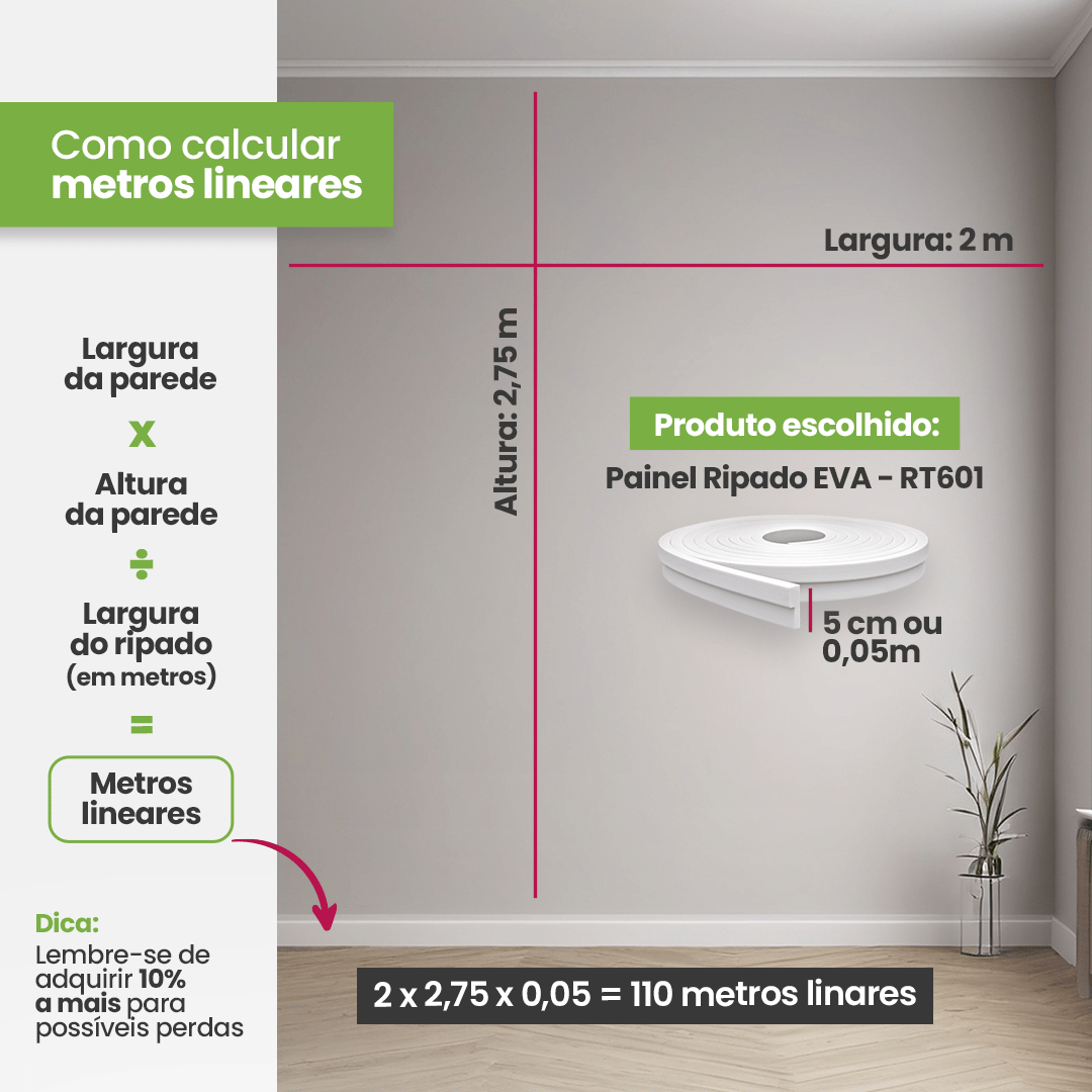 Painel Ripado de EVA Autocolante | RT601 - Meu Rodapé