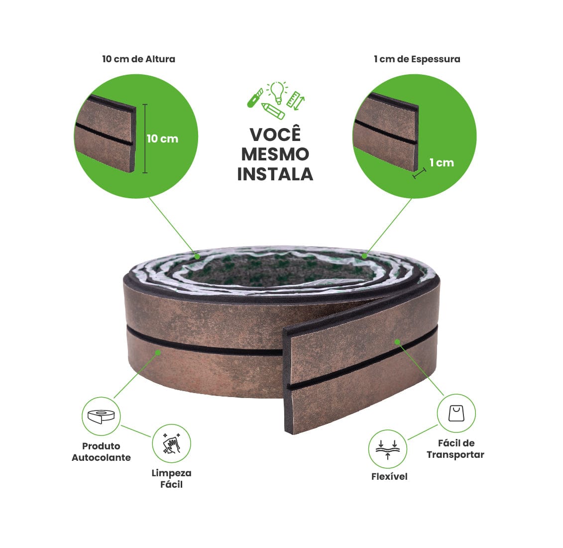 Painel Ripado Laminado de EVA Autocolante | Linha Urban+ - Meu Rodapé