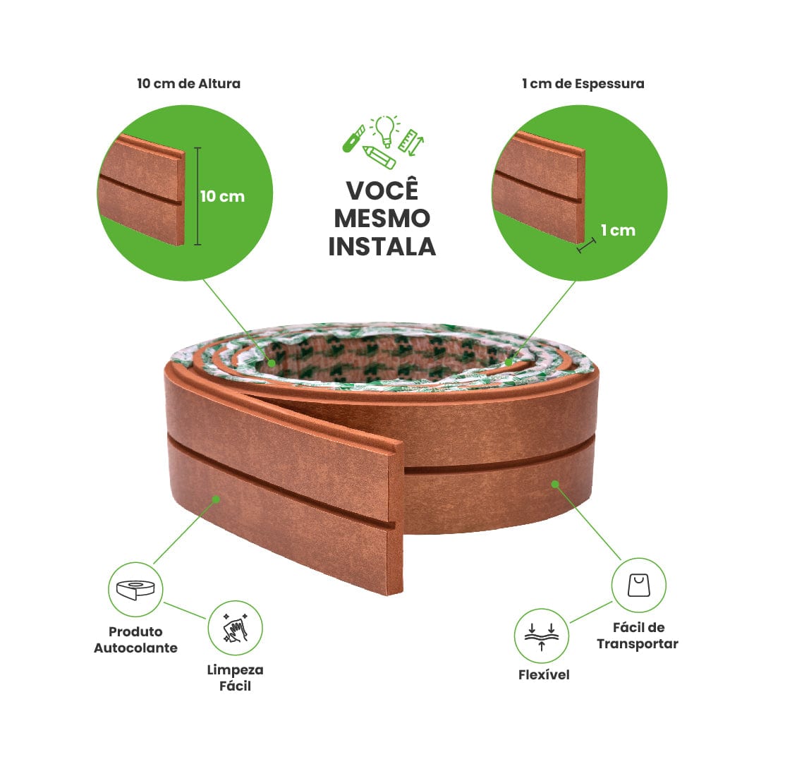Painel Ripado Laminado de EVA Autocolante | Linha Urban+ - Meu Rodapé
