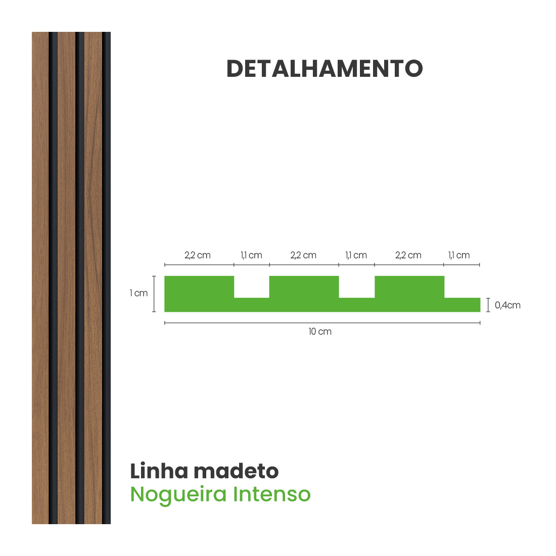 Painel Ripado Laminado Meia Parede | Linha Madeto - Meu Rodapé