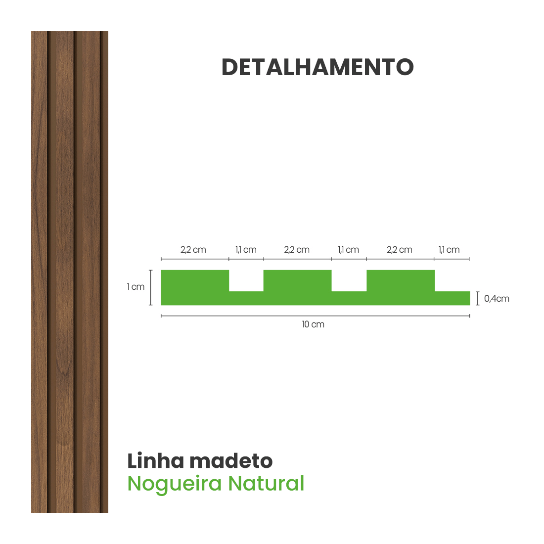 Painel Ripado Laminado Meia Parede | Linha Madeto - Meu Rodapé
