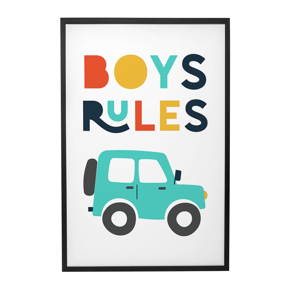 Quadro Decorativo Boys Rules | Aline Gomes Gonçalves - Meu Rodapé
