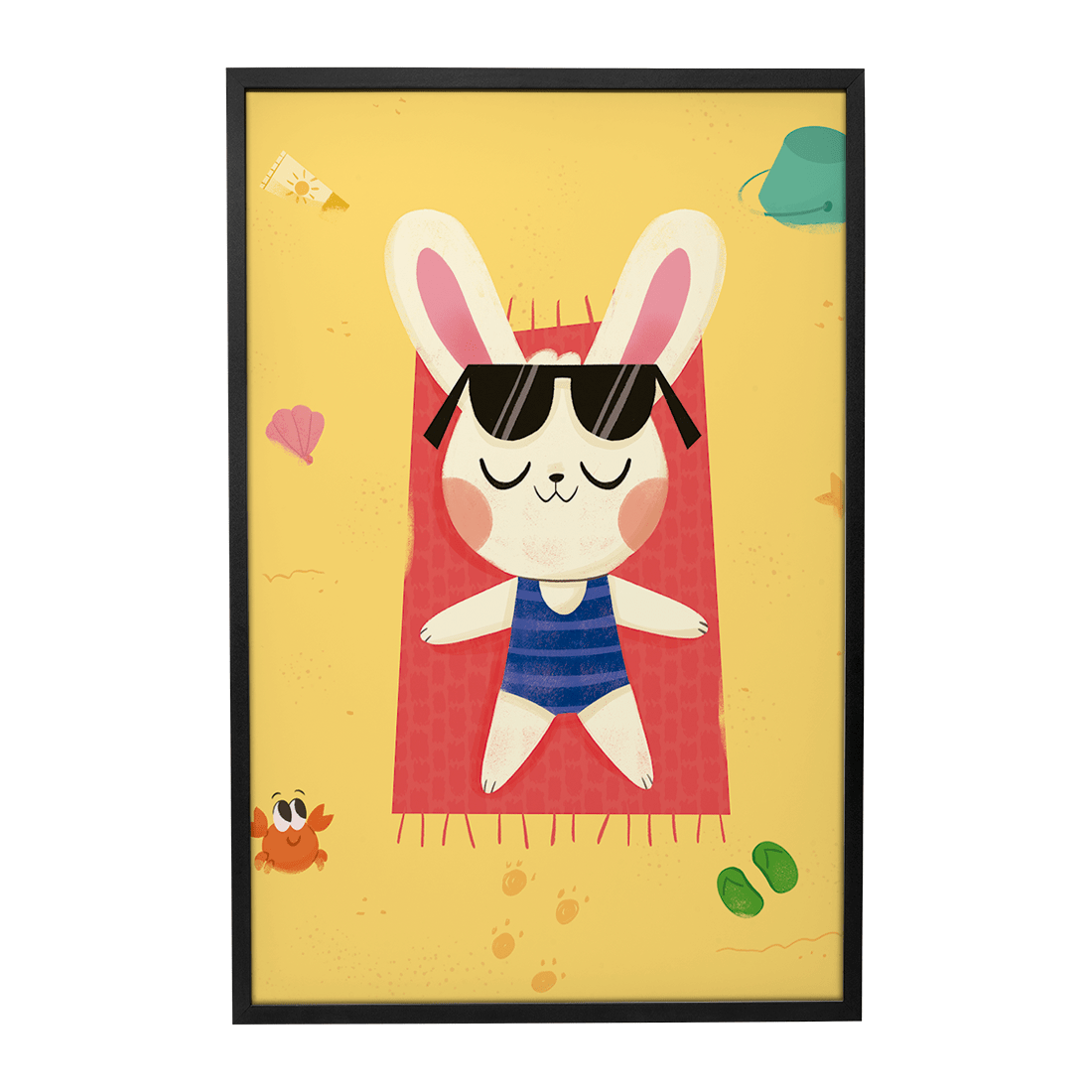 Quadro Decorativo Coelinho na Praia | Luana Estela - Meu Rodapé