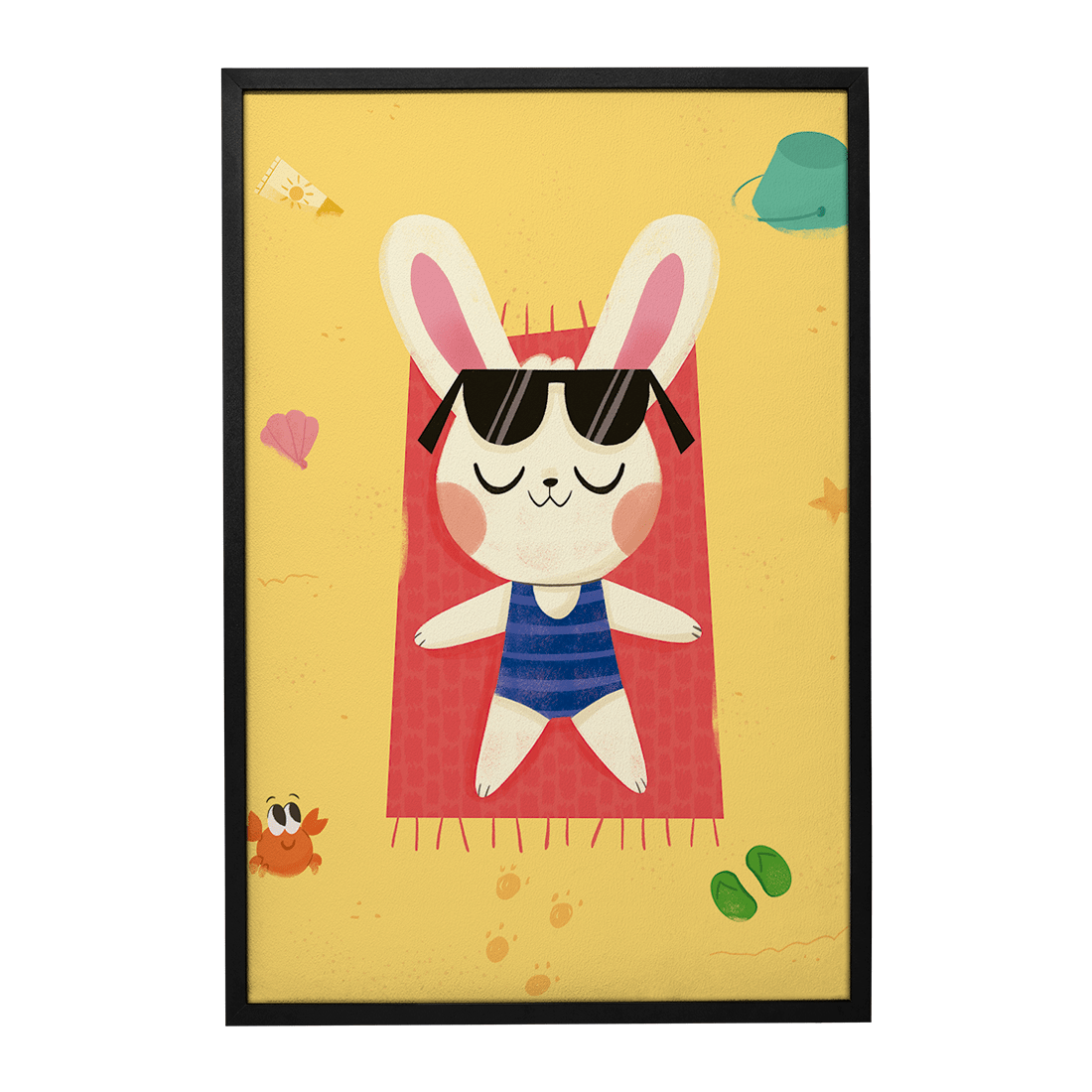 Quadro Decorativo Coelinho na Praia | Luana Estela - Meu Rodapé