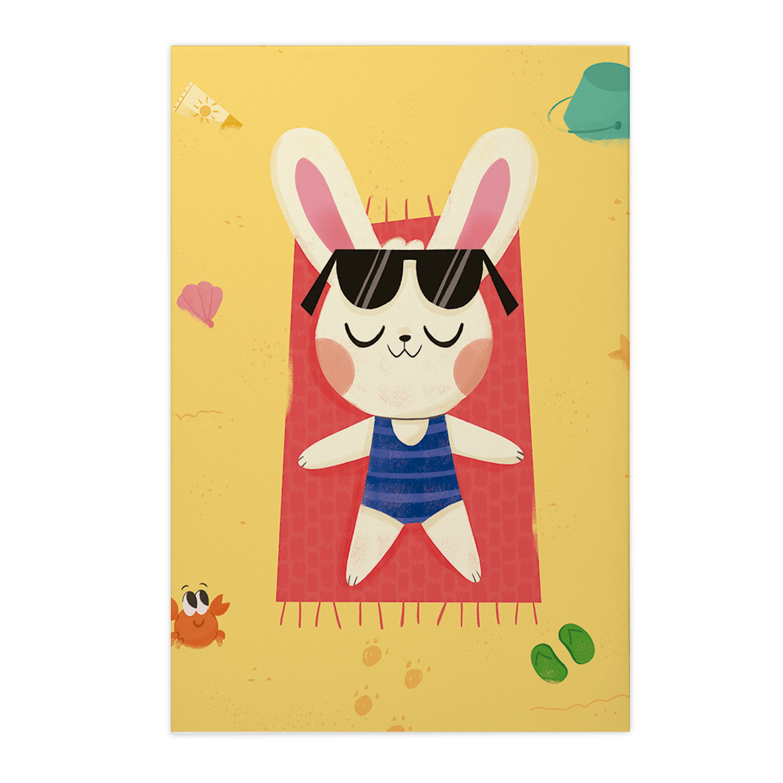 Quadro Decorativo Coelinho na Praia | Luana Estela - Meu Rodapé