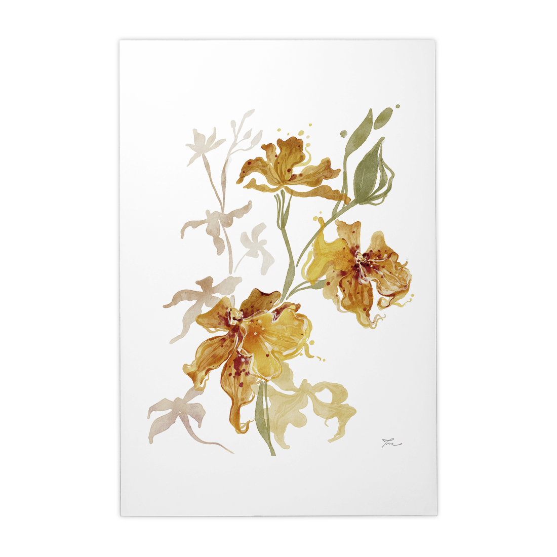 Quadro Decorativo Orquídea Laranja | Thaís Mota - Meu Rodapé