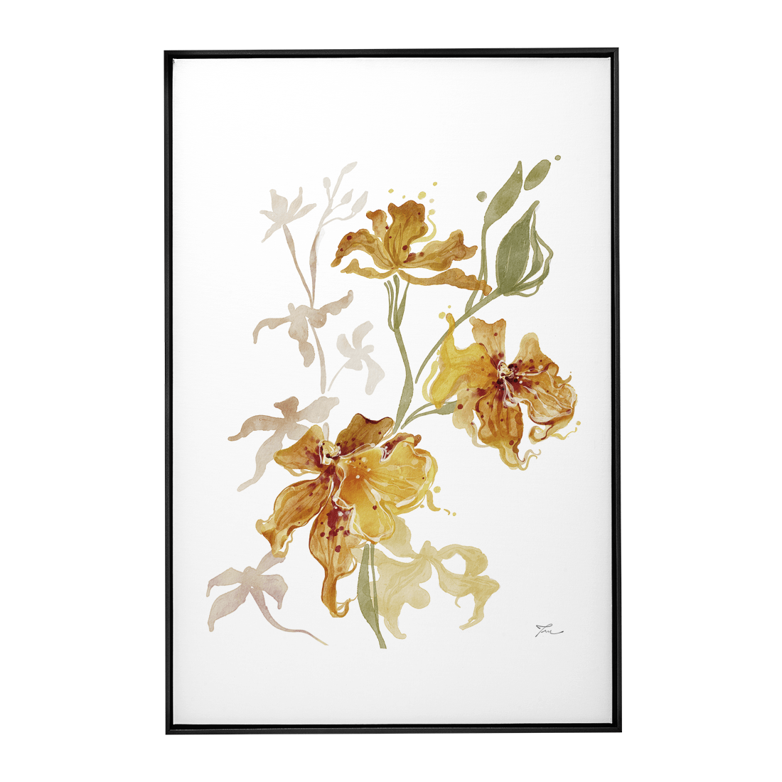 Quadro Decorativo Orquídea Laranja | Thaís Mota - Meu Rodapé
