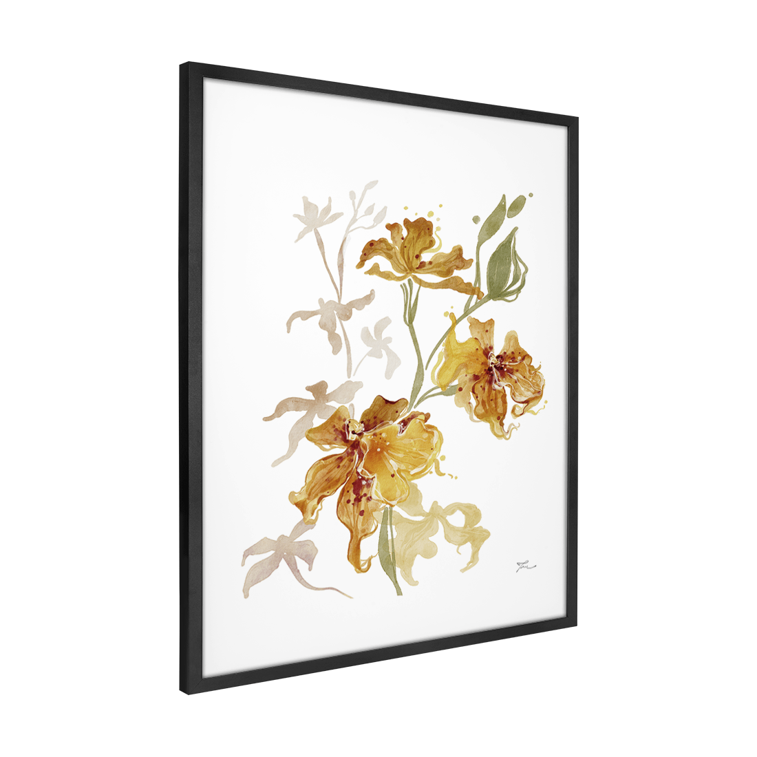 Quadro Decorativo Orquídea Laranja | Thaís Mota - Meu Rodapé