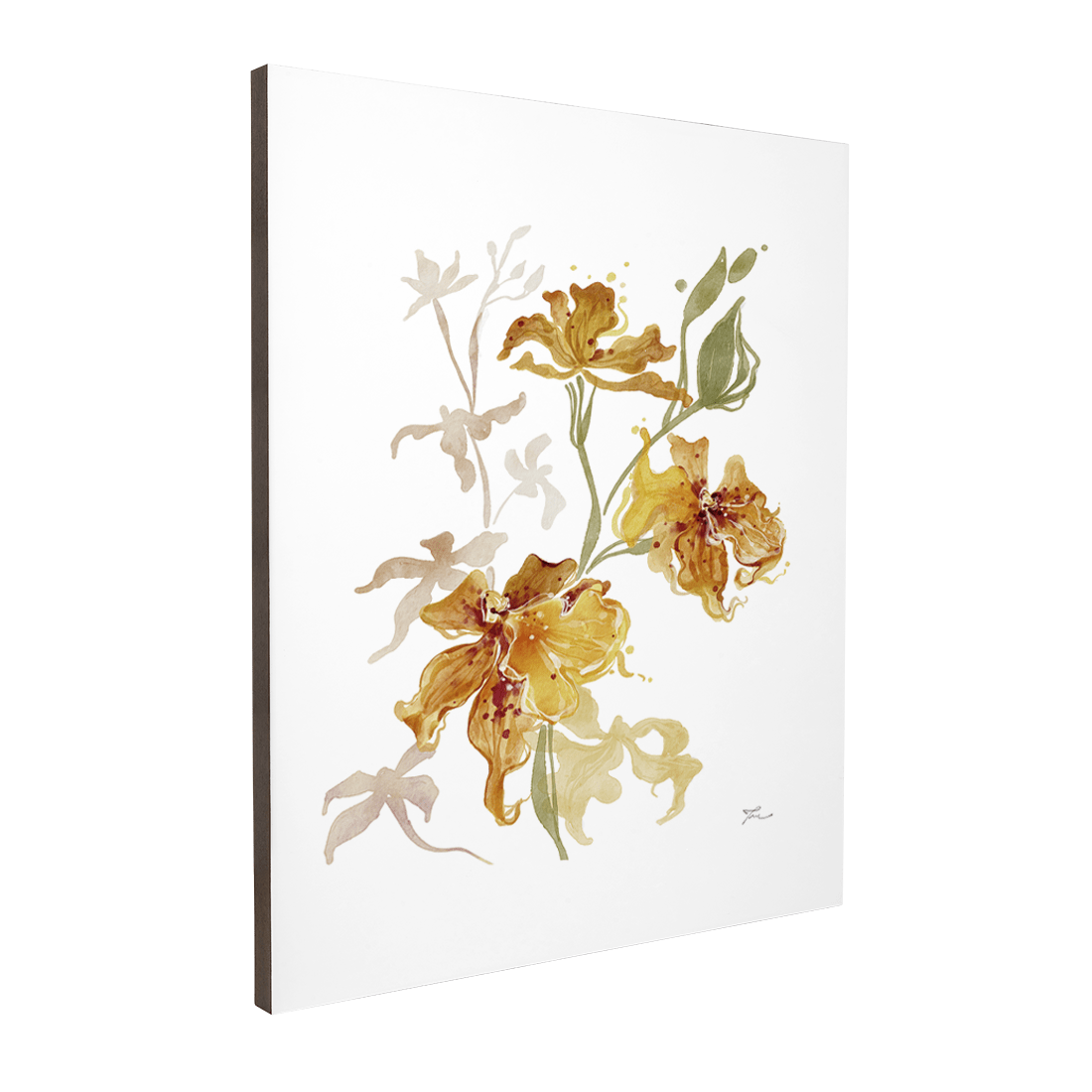 Quadro Decorativo Orquídea Laranja | Thaís Mota - Meu Rodapé