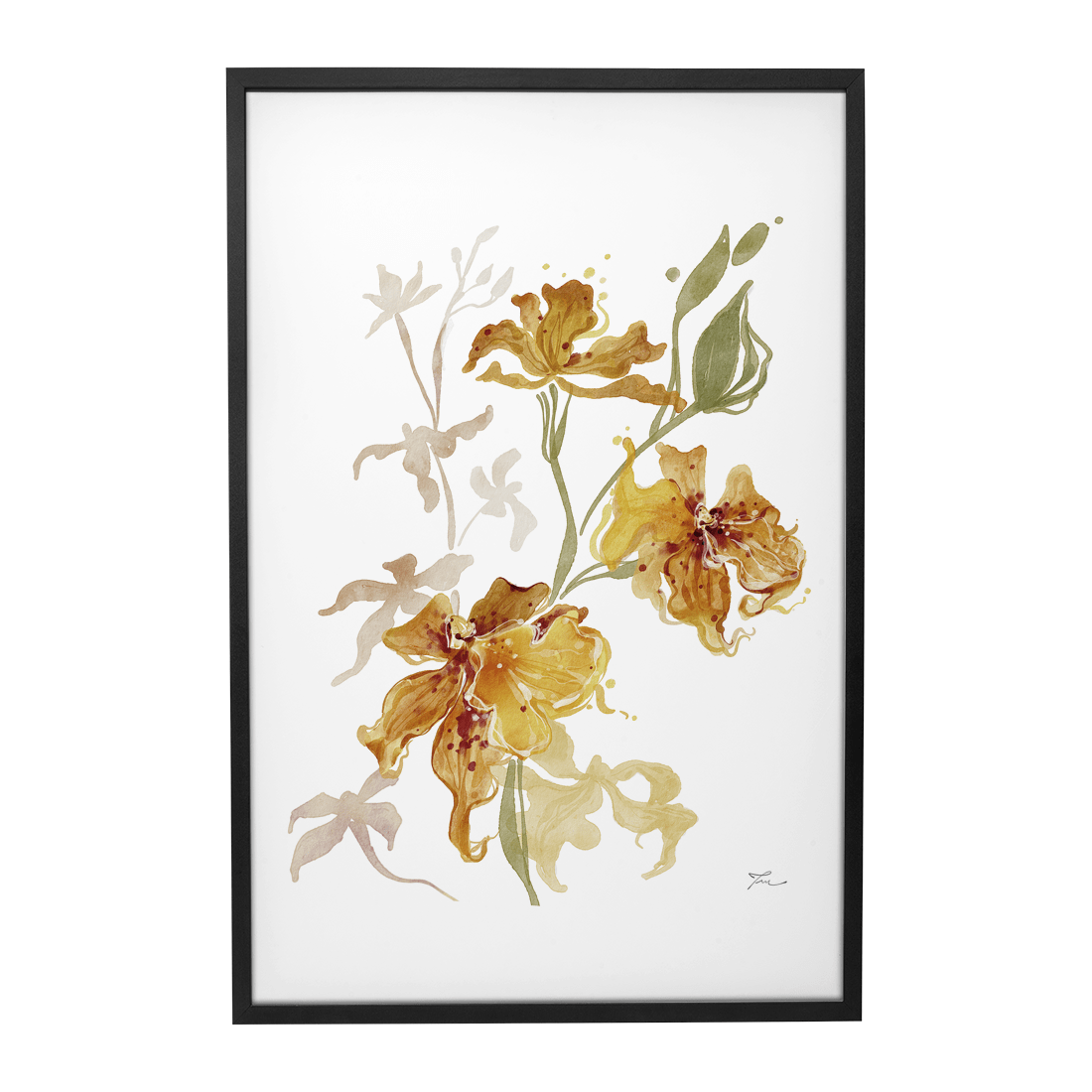 Quadro Decorativo Orquídea Laranja | Thaís Mota - Meu Rodapé