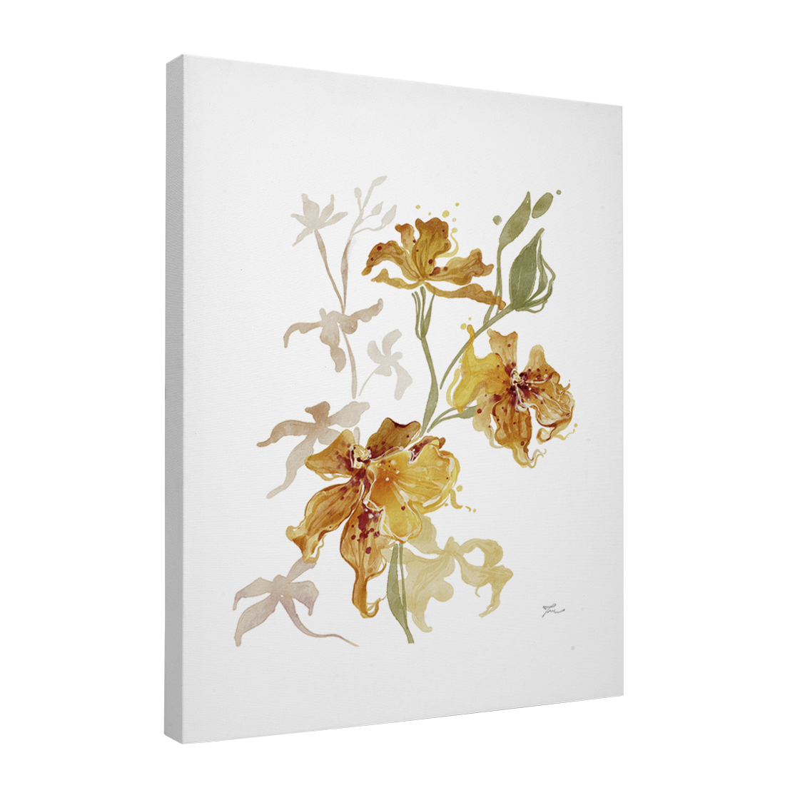 Quadro Decorativo Orquídea Laranja | Thaís Mota - Meu Rodapé