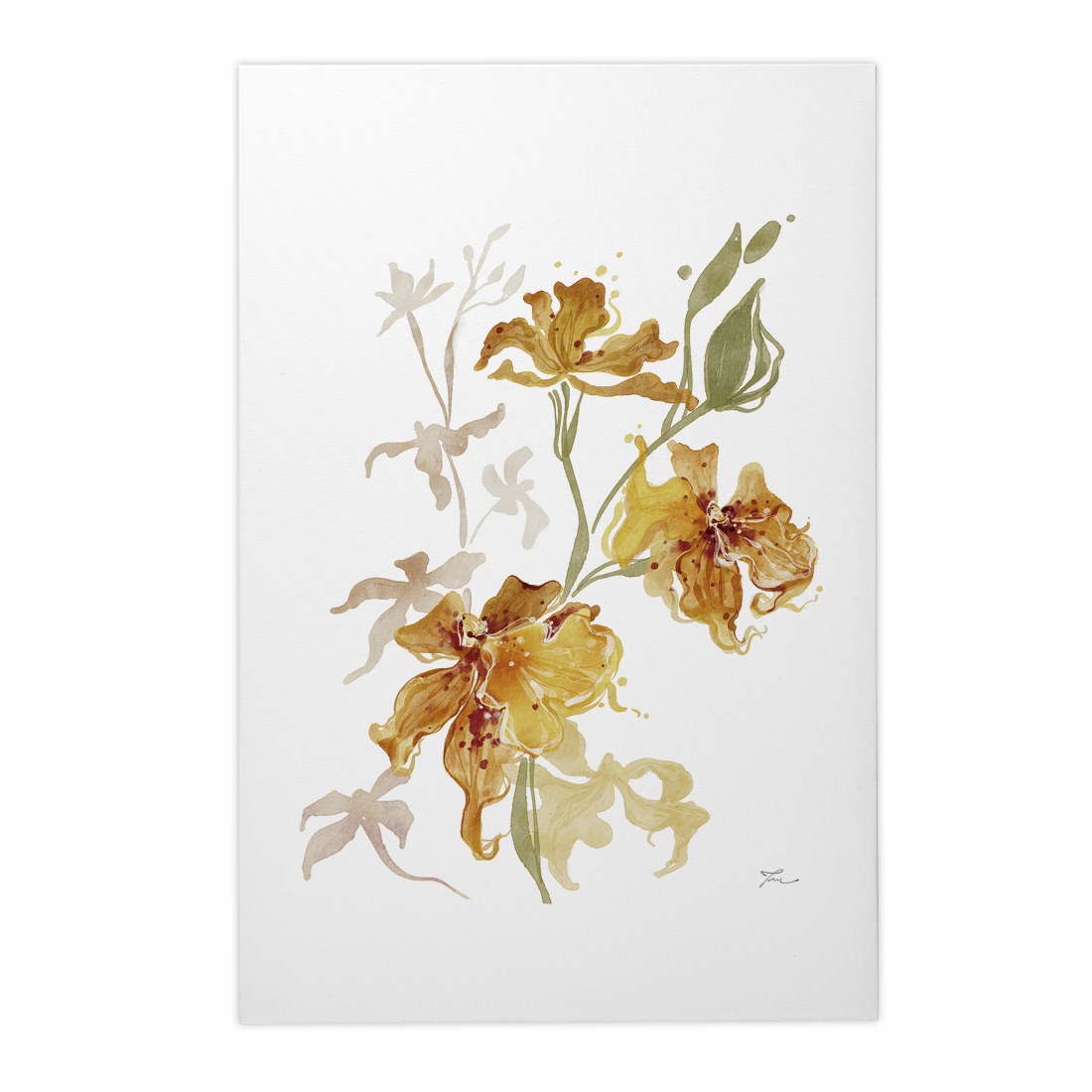 Quadro Decorativo Orquídea Laranja | Thaís Mota - Meu Rodapé