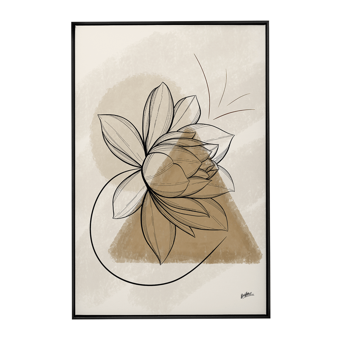 Quadro Decorativo Tríade Bege | BiBox - Meu Rodapé