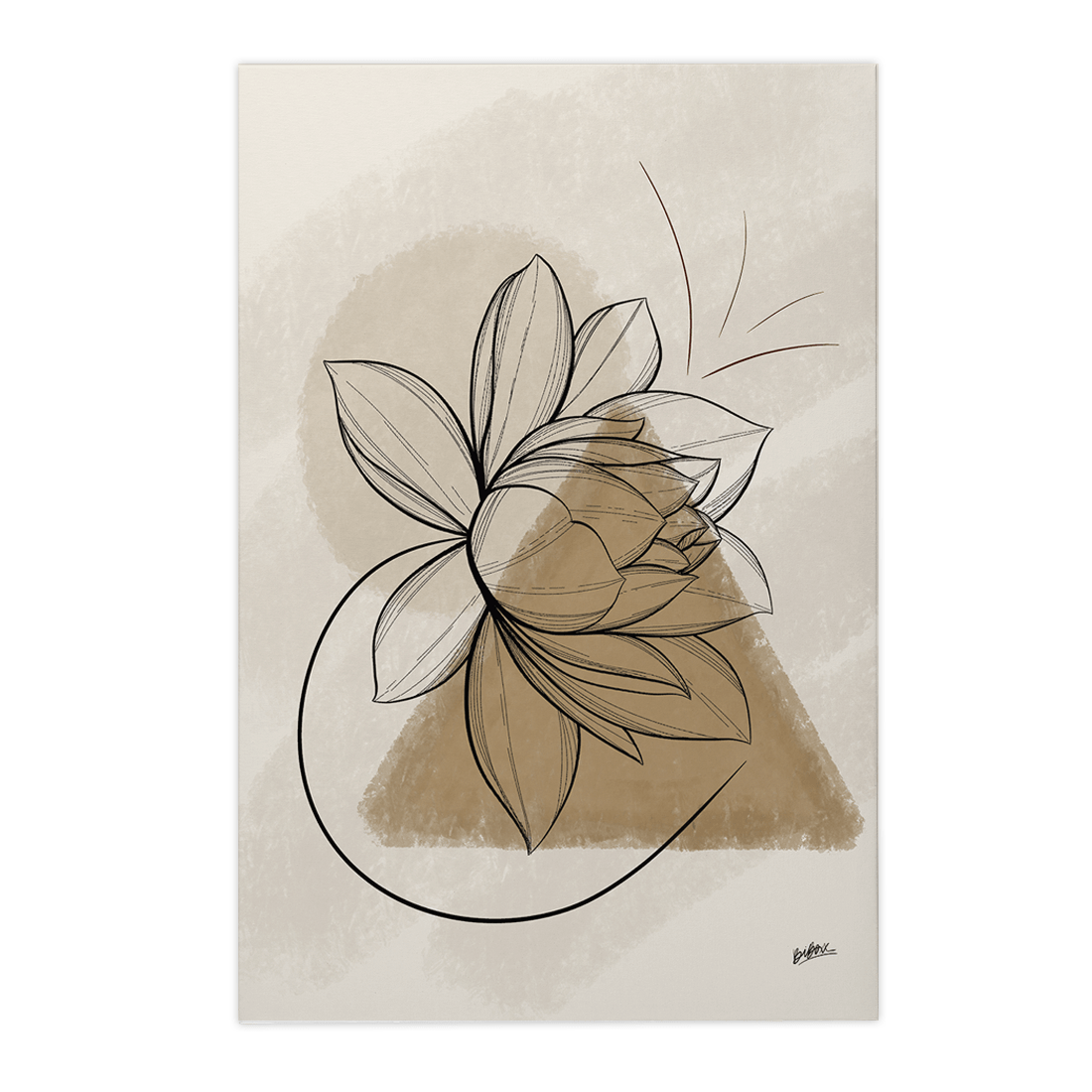 Quadro Decorativo Tríade Bege | BiBox - Meu Rodapé