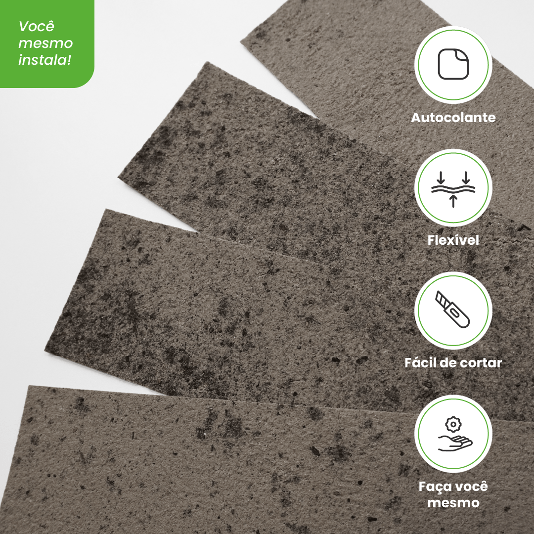 Revestimento Pedra Flexível Autocolante | Linha Petra - Meu Rodapé