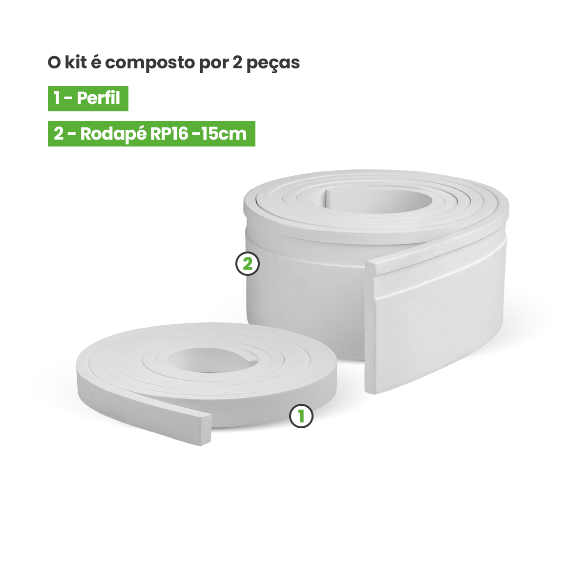 Rodapé de EVA Sobrepor Autocolante | RP16 - Meu Rodapé