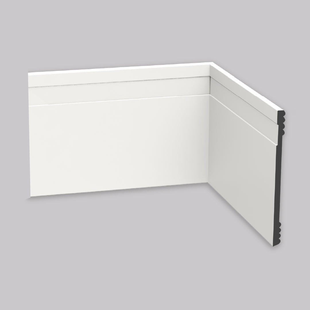 Rodapé de Poliestireno Frisado | Barra de 2 metros - Meu Rodapé