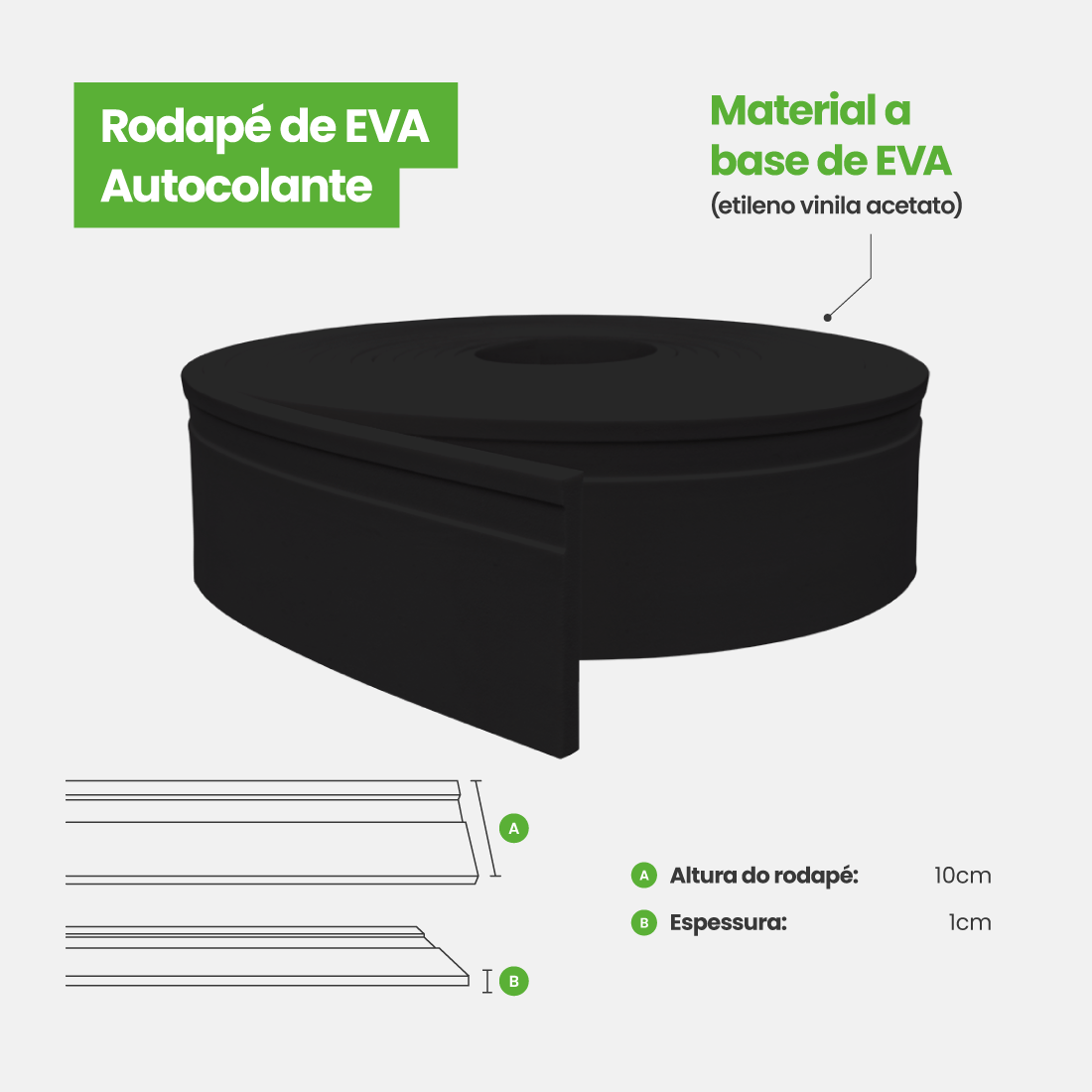 Rodapé de EVA Autocolante | RP16