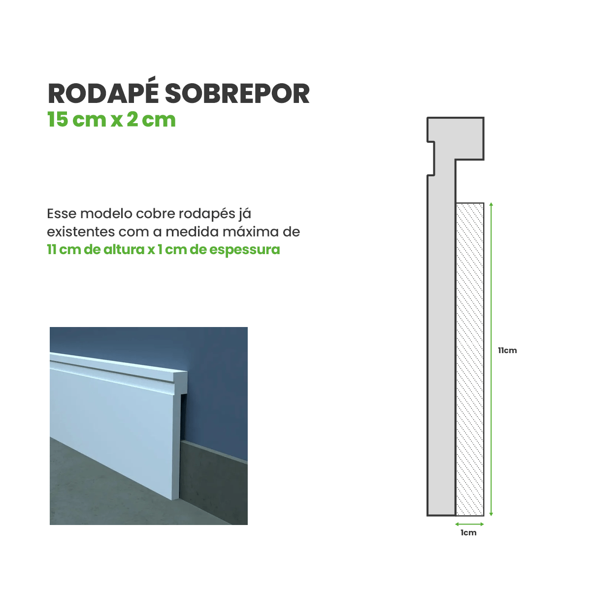 Rodapé de EVA Sobrepor | RP16