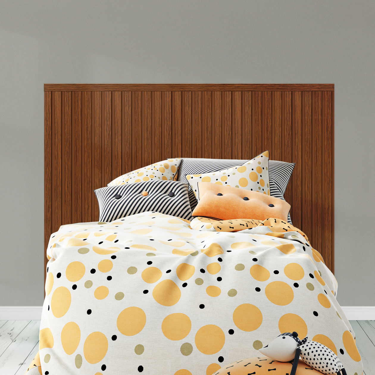 Kit Cabeceira Painel Ripado Autocolante | Linha Madeto