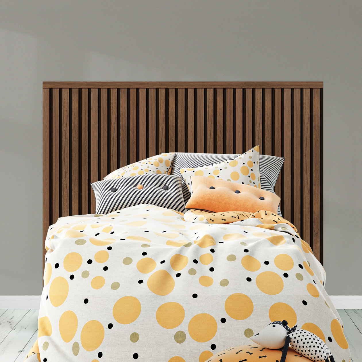 Kit Cabeceira Painel Ripado Autocolante | Linha Madeto