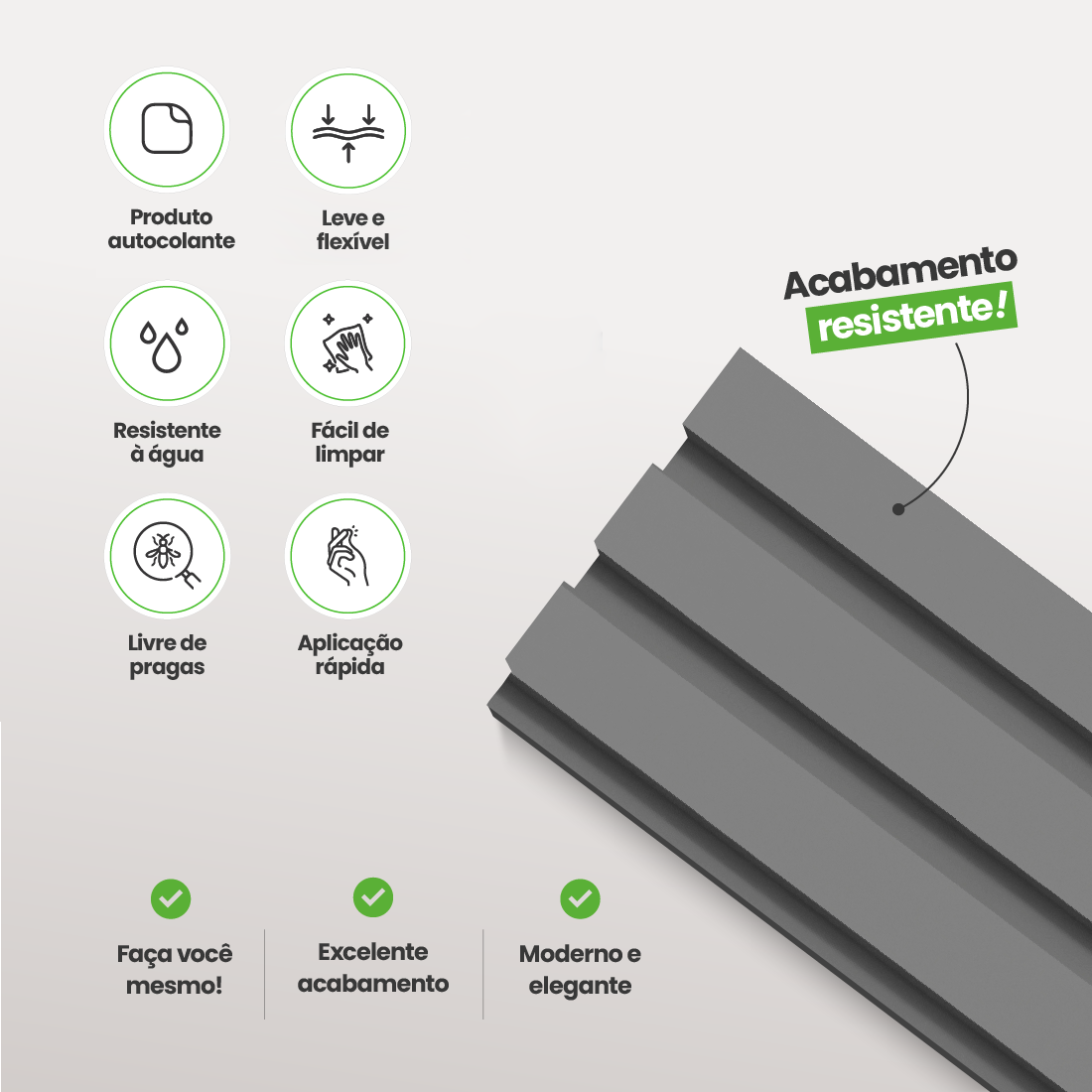 Kit Cabeceira Painel Ripado Autocolante | Linha Play