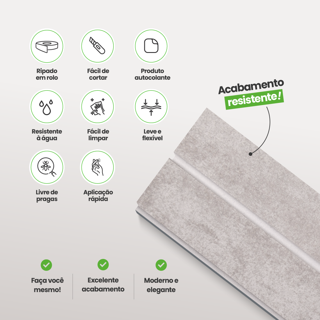 Painel Ripado Laminado Meia Parede | Linha Urban +
