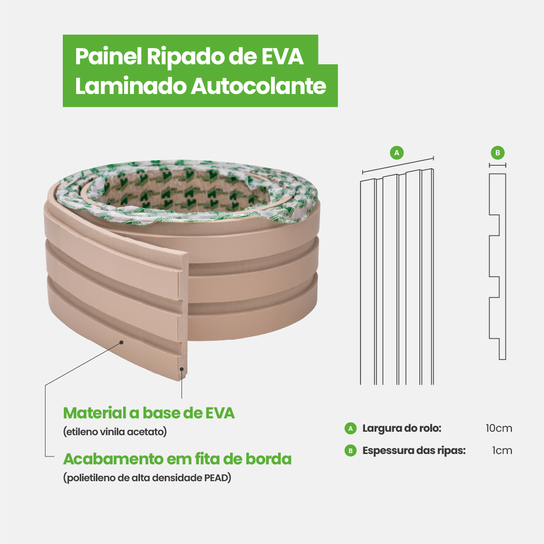 Painel Ripado Laminado Meia Parede | Linha Play +