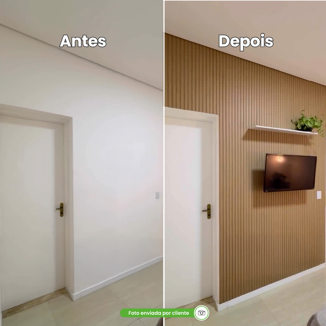 Painel Ripado Laminado de EVA Autocolante | Linha Madeto
