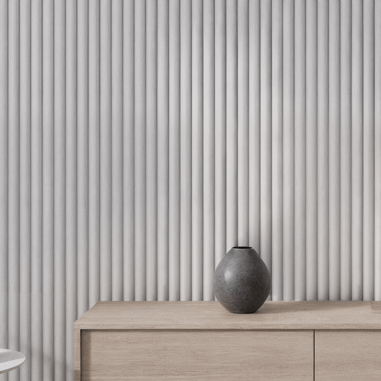 Painel Ripado Autocolante de EVA Branco | Linha POP - Meu Rodapé