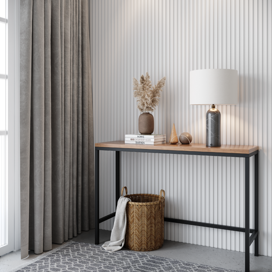 Painel Ripado Classic Autocolante de EVA Branco | Linha Forma | PR106