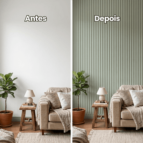 Painel Ripado Classic Autocolante de EVA Branco | Coleção Forma | PR106 - Meu Rodapé