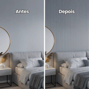 Painel Ripado Slim Autocolante de EVA Branco | Coleção Forma-Meu-Rodape--