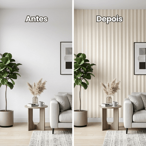 Painel Ripado Tile Autocolante de EVA Branco | Coleção Forma - Meu Rodapé