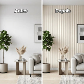 Painel Ripado Tile Autocolante de EVA Branco | Coleção Forma-Meu-Rodape--