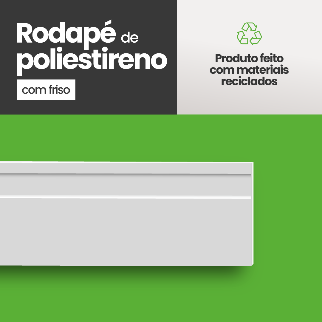 Rodapé de Poliestireno Frisado | Barra de 1.8 metros