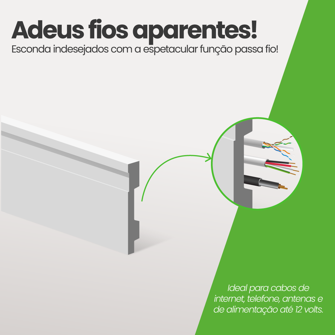 Rodapé de Poliestireno Frisado | Barra de 1.8 metros