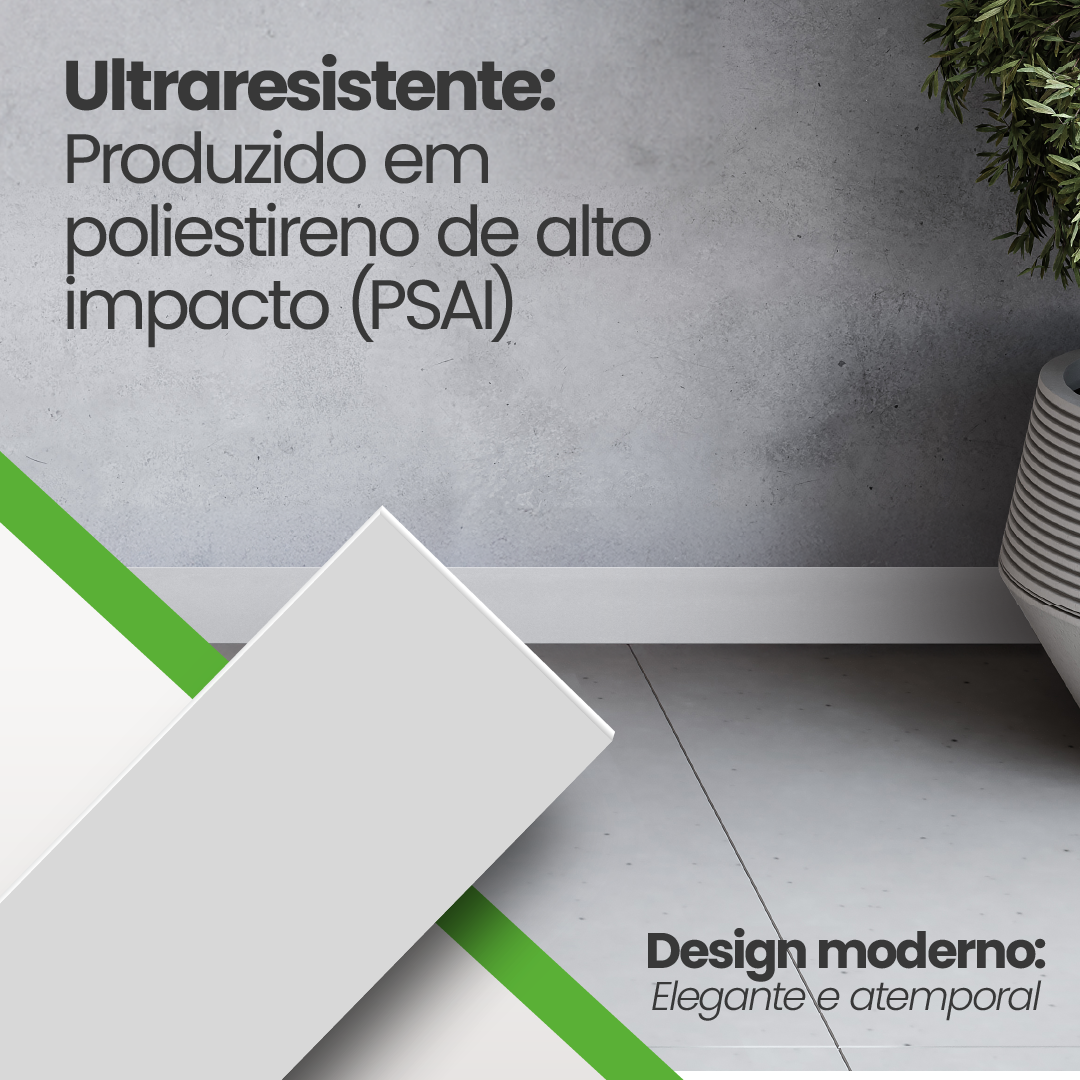 Rodapé de Poliestireno Liso | Barra de 1.8 metros