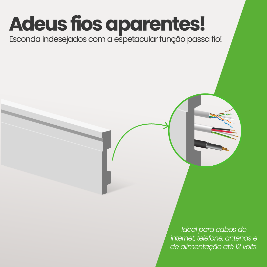 Rodapé de Poliestireno Frisado | Barra de 1.8 metros