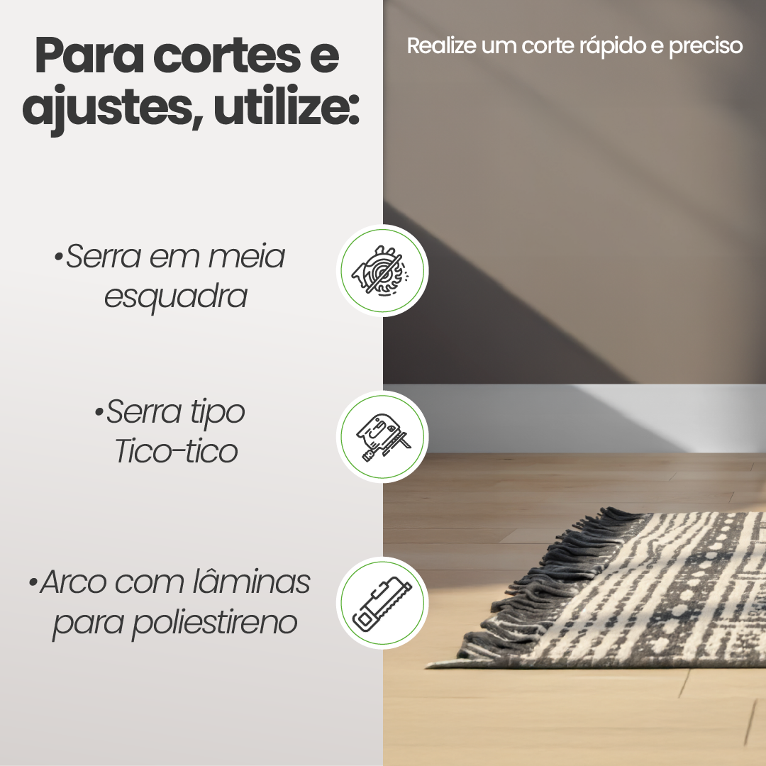 Rodapé de Poliestireno Liso | Barra de 1.8 metros