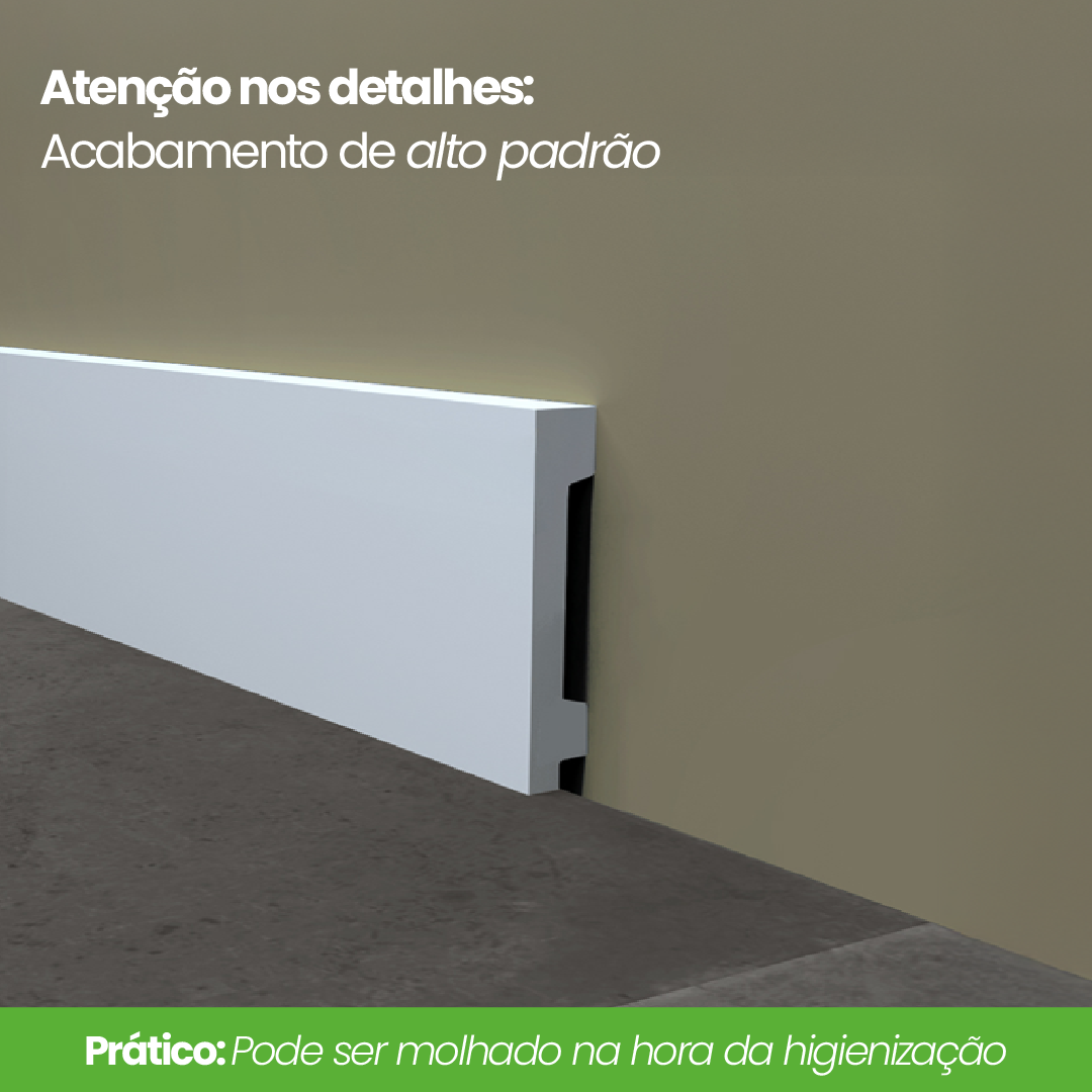 Rodapé de Poliestireno Liso | Barra de 1.8 metros