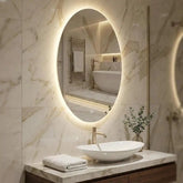 Espelho Oval com LED Bivolt - 80×60cm-Meu-Rodape-