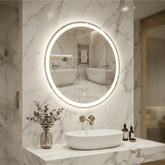 Espelho Redondo com LED Frontal Bivolt - 60x60cm-Meu-Rodape-