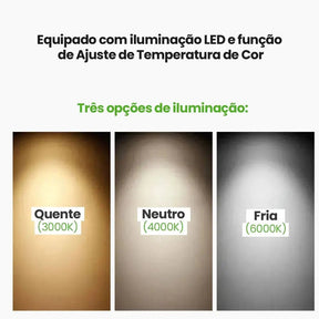 Espelho Redondo com LED Frontal Bivolt - 60x60cm-Meu-Rodape-
