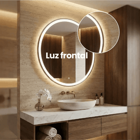 Espelho Redondo com LED Frontal Bivolt - 60x60cm-Meu-Rodape-